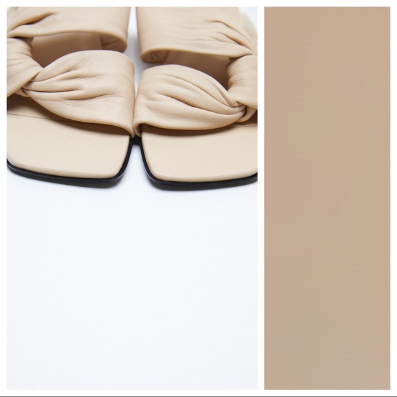 NWT. Zara Low Heeled Leather Sandal. Size 9. - Picture 4 of 6